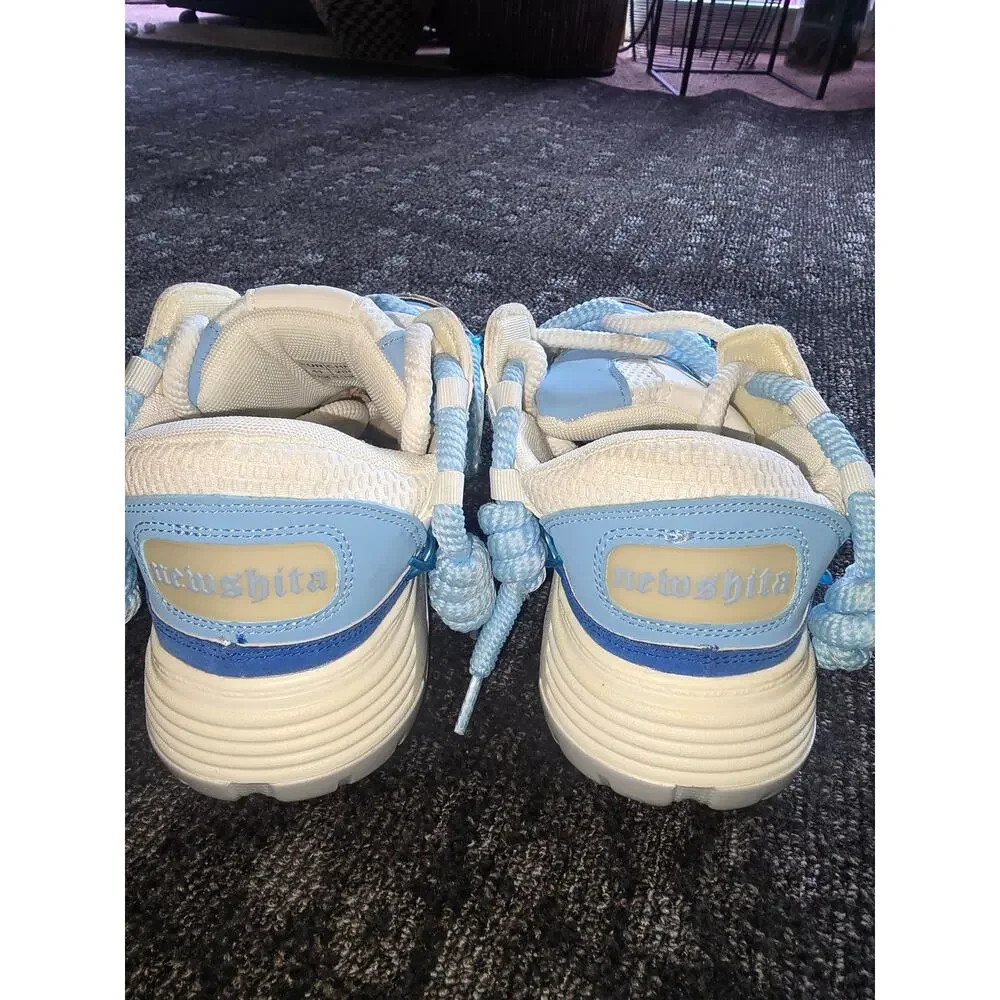 NEW SHITA Chunky Rope Lace Skate Shoes Blue White EUR 41 US Men 8 / Women 9.5